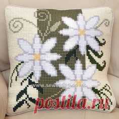 Buy Floral Stripe Cushion Front Chunky Cross Stitch Kit…