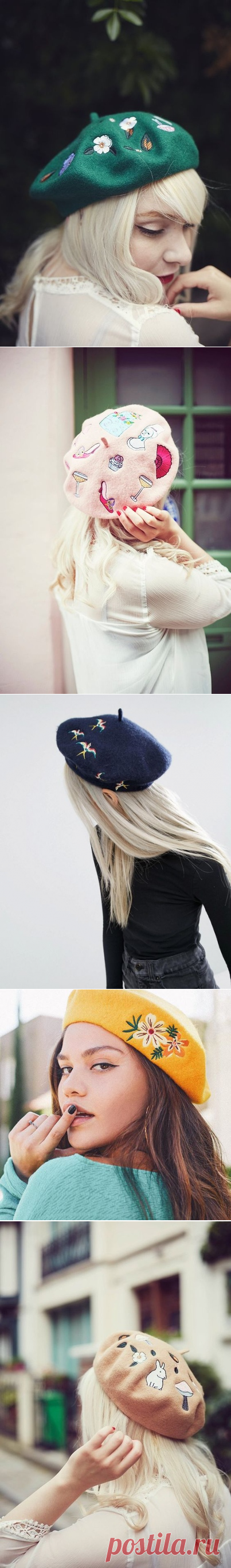 Вышивка на беретах