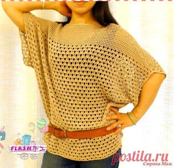 Свободная туника необычного силуэта (Вязание крючком) – Журнал Вдохновение Рукодельницы