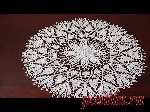 САЛФЕТКА КРЮЧКОМ ИЗ ЛИСТОЧКОВ. ЧАСТЬ 1