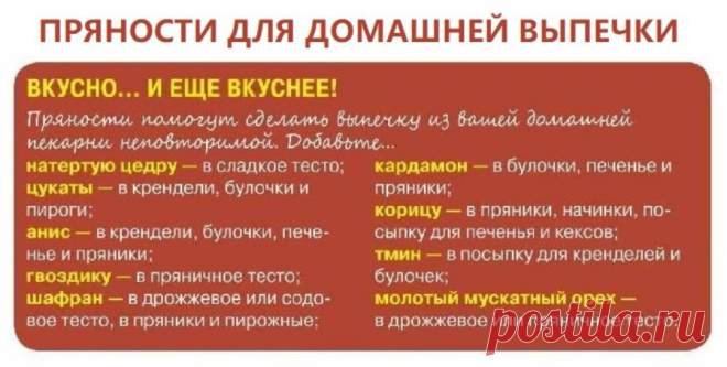 Пряности для домашней выпечки