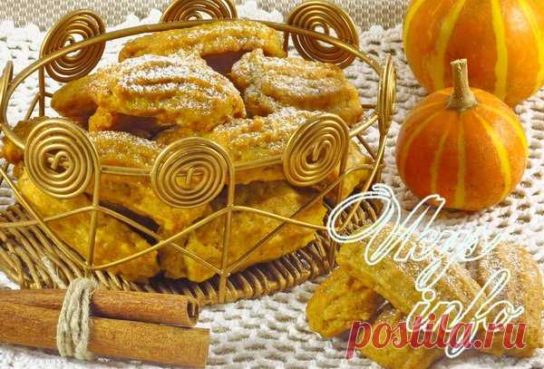 Печенье из тыквы и овсяных хлопьев постный рецепт с фото