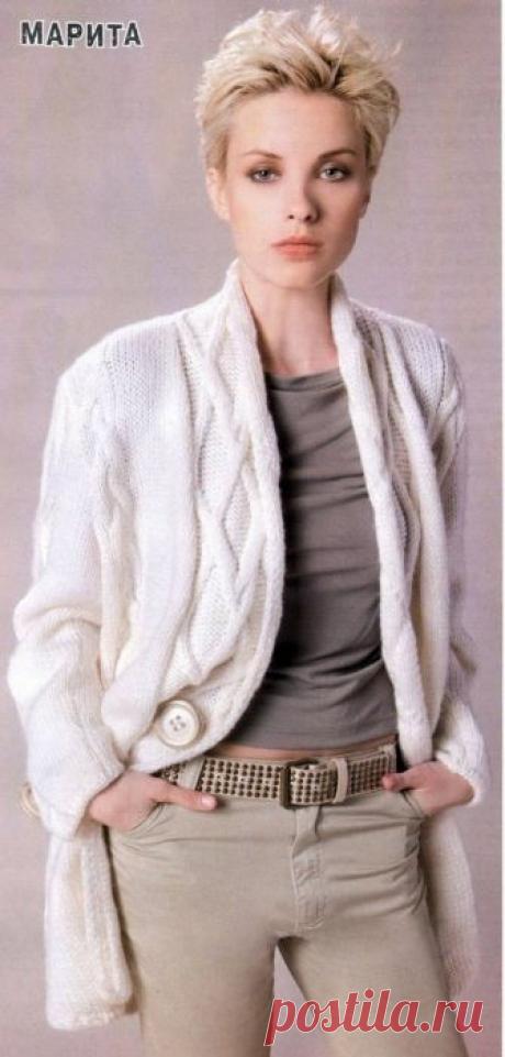 Белый кардиган