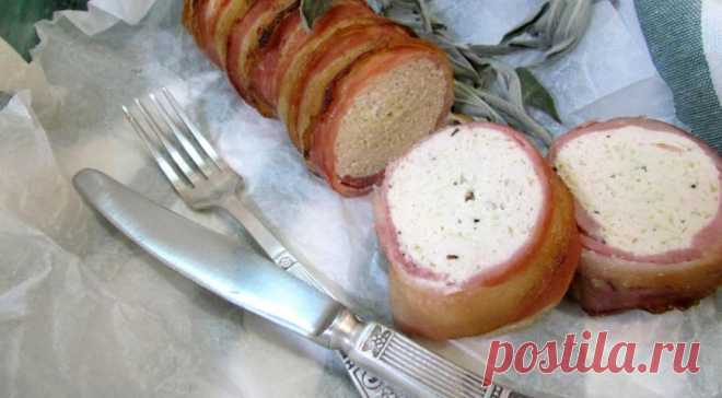 Куриный рулет с рикоттой и беконом, пошаговый рецепт с фото
