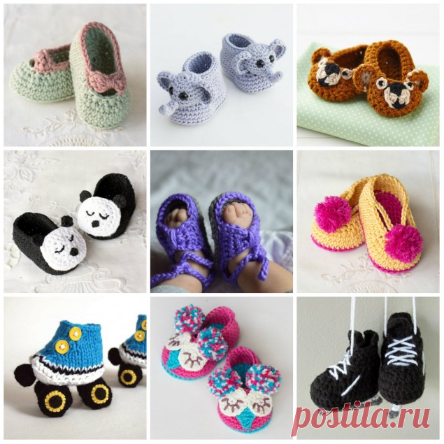 Как связать пинетки крючком - 5 забавных идей