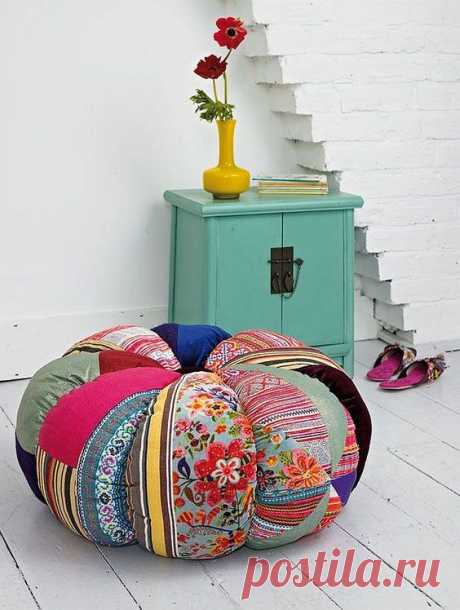Пуфики из лоскутков: идеи — DIYIdeas