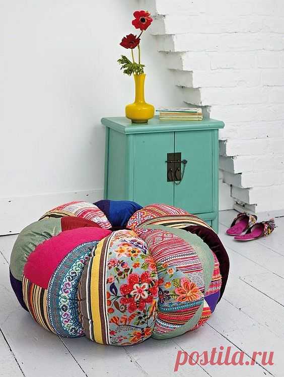 Пуфики из лоскутков: идеи — DIYIdeas