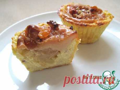 Творожно-яблочная запеканка с карамельным кремом - кулинарный рецепт