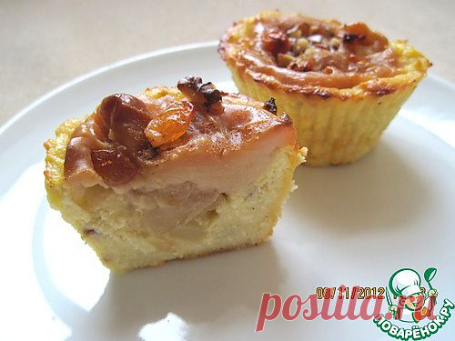 Творожно-яблочная запеканка с карамельным кремом - кулинарный рецепт