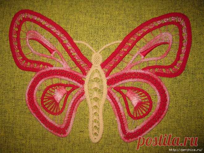 Мастер-класс бабочки связаной румынским кружевом