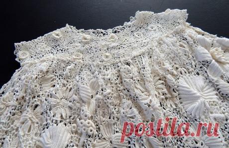 Vintage French Handmade Baby Dress of Hand Crocheted Irish Lace Museum from fvl on Ruby Lane