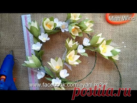 Paper flower head wreath - Vòng đội đầu bằng hoa giấy