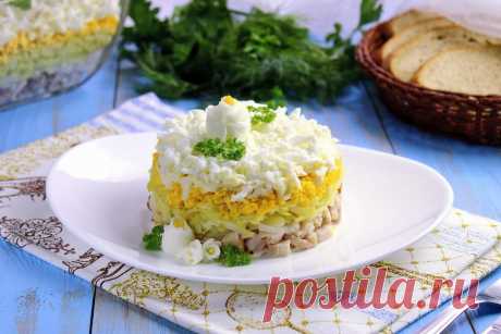 Салат Невеста с копченой курицей и плавленным сыром рецепт с фото пошагово - 1000.menu