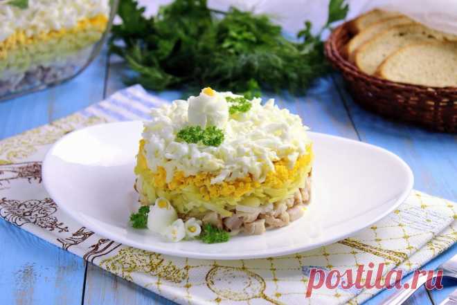Салат Невеста с копченой курицей и плавленным сыром рецепт с фото пошагово - 1000.menu