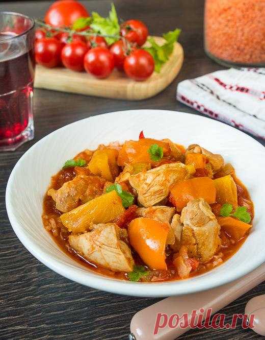 КАРИБСКОЕ РАГУ ИЗ КУРИЦЫ.