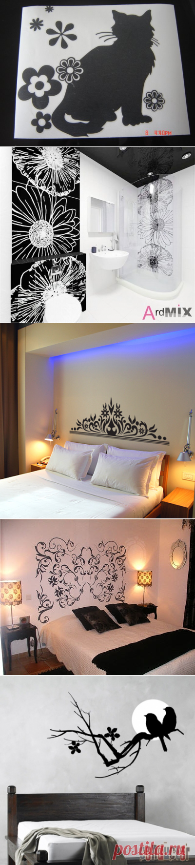 Использование трафаретов и наклеек в интерьере | Роскошь и уют