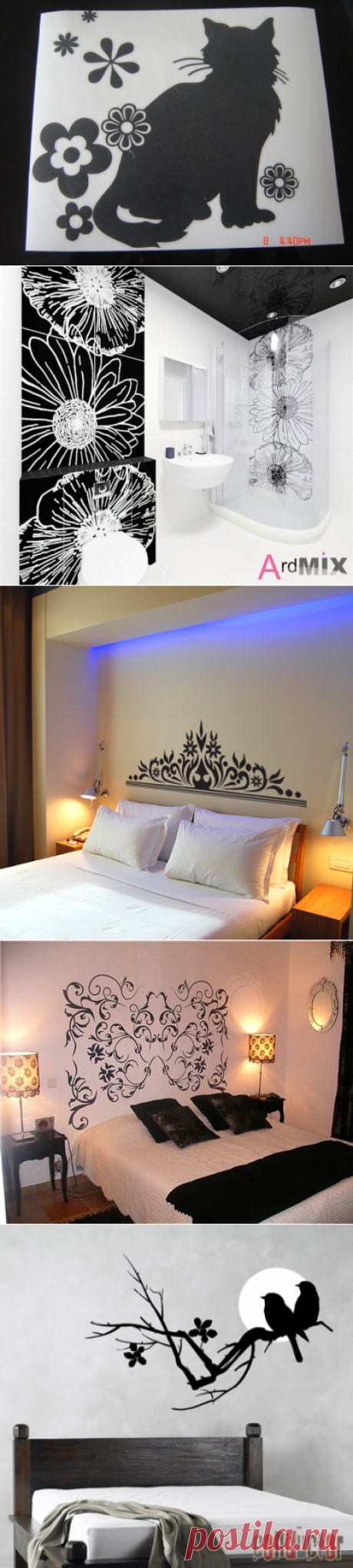 Использование трафаретов и наклеек в интерьере | Роскошь и уют