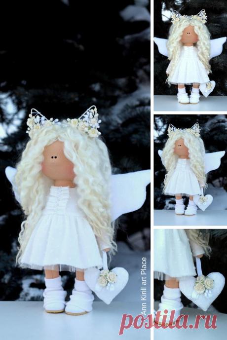 Angel Gift Doll Fabric Art Doll Tilda Decor Doll White Soft | Etsy