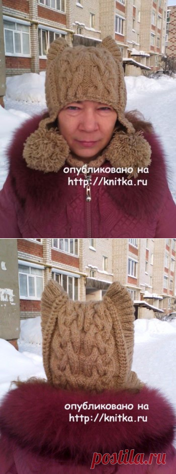Шапка – кошка. Работа Натальи, Вязание для женщин
