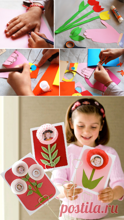 Как сделать открытку на 8 марта - делаем своими руками
