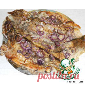 Сазан, запеченный с луком по-корейски - кулинарный рецепт
