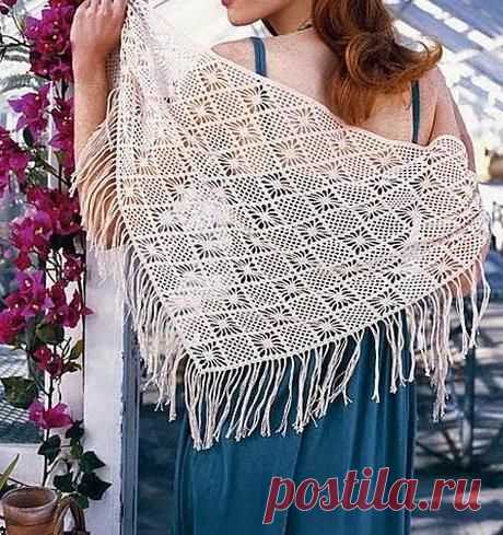 Простые схемы вязания крючком шали с угла - FB.ru