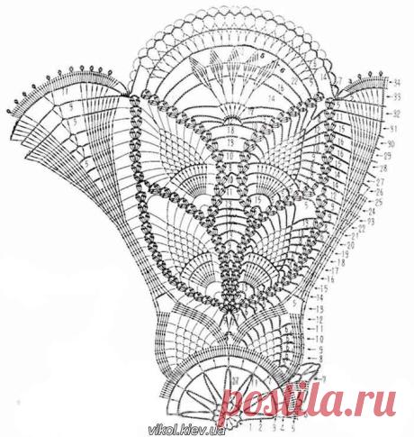 Вязание большой салфетки «Перо павлина» Часть 1 — Мастерская по вязанию на заказ