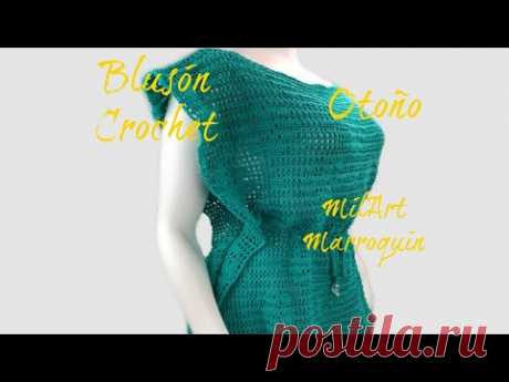 Blusón Crochet Otoño con Diagrama