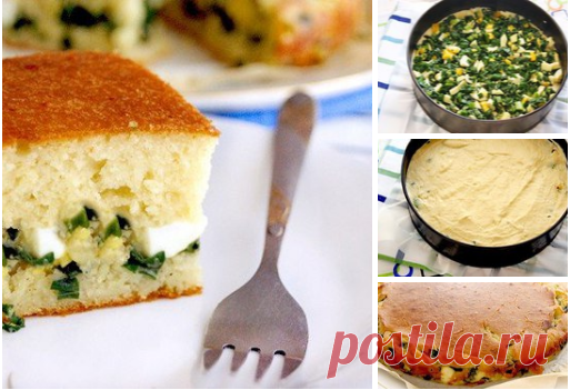 Вкусный и быстрый заливной пирог с зелёным луком и яйцом Подруги будут выпрашивать рецепт!