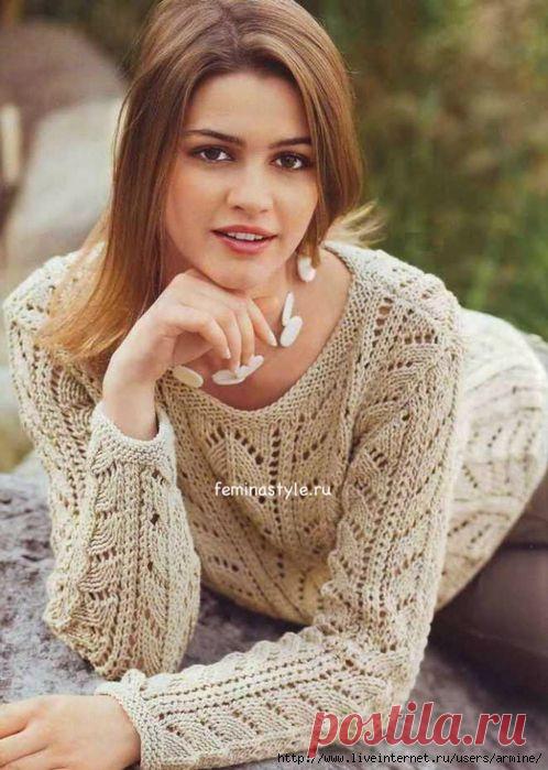 Ажурный пуловер