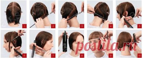 Схема стрижки короткий боб