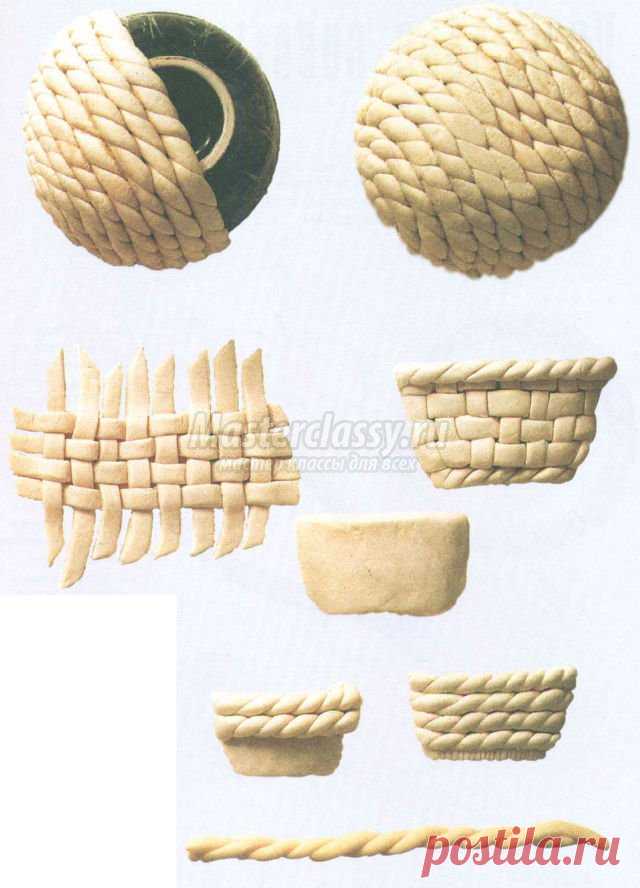 Поделки из соленого теста. Корзинка. Мастер-класс