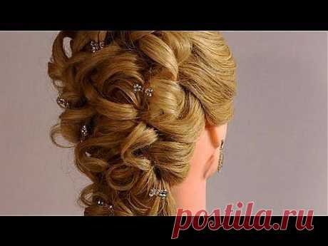 на выпускной, свадебная прическа. Peinados para Pelo Largo - YouTube