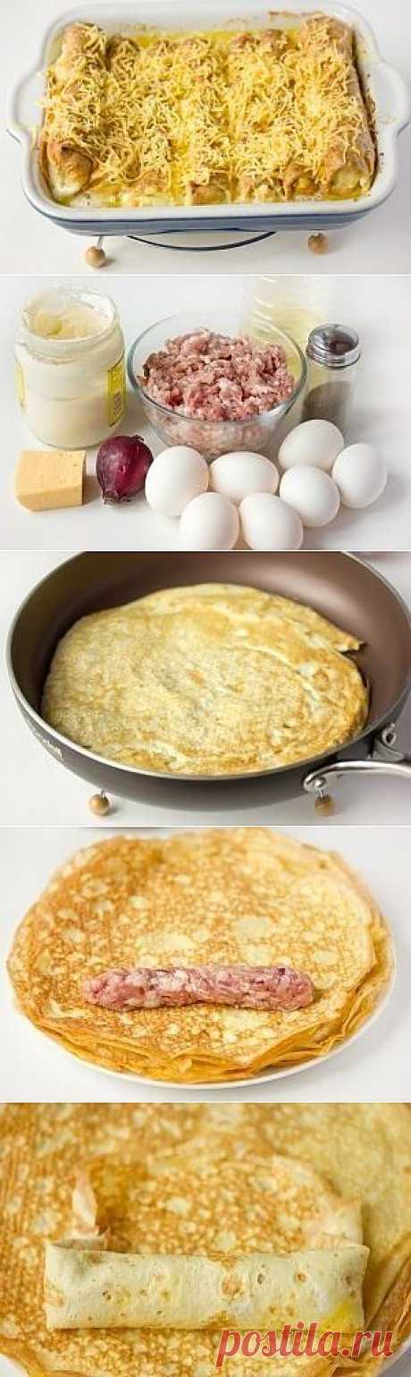 Яичные рулетики с мясной начинкой - отличный завтрак! - рецепт и способ приготовления, ингридиенты | sloosh