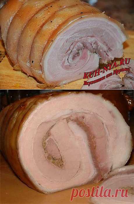 Рулет из свиной брюшины (подчеревка, пашины).