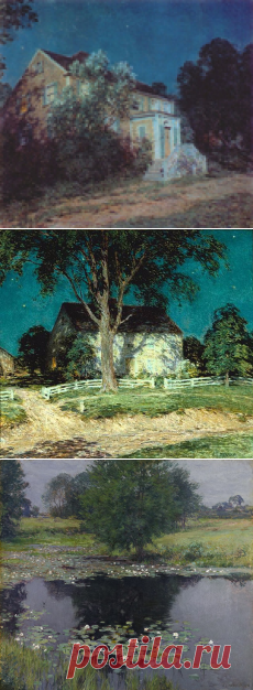 В мире ночь была... Художник Уиллард Лерой Меткалф / Willard Leroy Metcalf (США, 1858-1925)