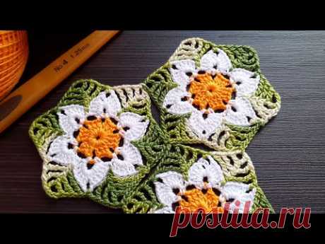 Простой и красивый МОТИВ вязание крючком СОЕДИНЕНИЕ МОТИВОВ Сrochet motif patterns