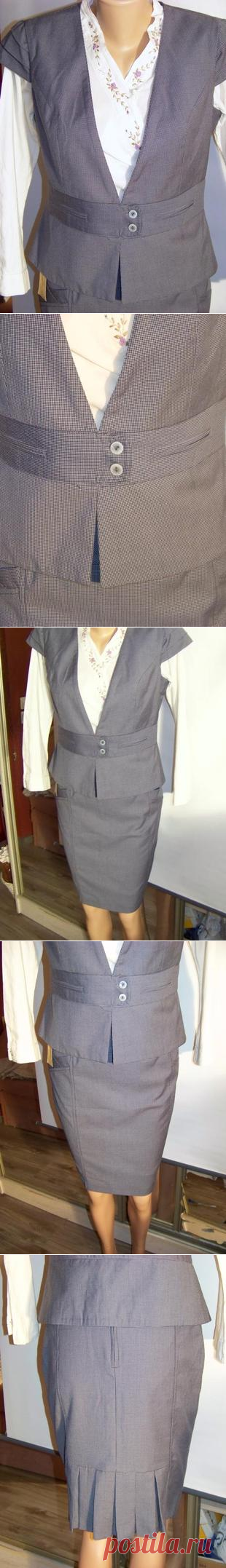 Серый клетчатый офисный костюм: пиджак и юбка (ольга егорова), цена - 580,00 грн, купить по доступной цене | Украина - Шафа