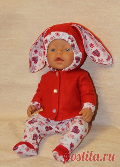 Зайка моя... Выкройка костюмчика для куклы Baby Born / Выкройки одежды для кукол-детей, мастер классы / Бэйбики. Куклы фото. Одежда для кукол