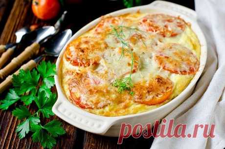 Картошка, запечённая с сыром и помидорами