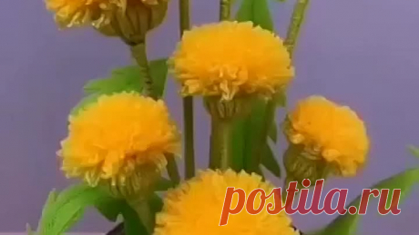 Делаем цветочки из ниток