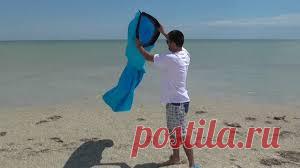 Плавал на надувном пакете