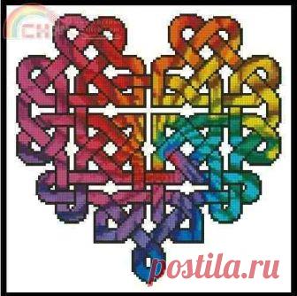 Artecy - Celtic Fractal Heart-Cross stitch Коммуникация / загрузка (Не могу опубликовать только в новой теме) -Крест строчки Сканированные рисунки-PinDIY -