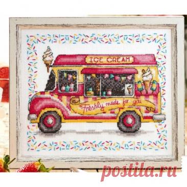 🦋🌶 Вышивка крестом: Ice cream van (Фургончик с мороженым).
Дизайн The world of cross stitching
Размер в крестиках: 94х79