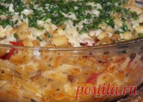 Запеканка из макарон с кабачками