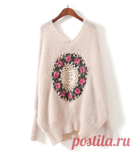 sweater material Picture - More Detailed Picture about (S25)2014 Women Fashion Sweater Big Rose Flowers Bat Sleeve Mohair Pullovers Hook Flower Hollow Out Loose Knitted Sweater Picture in Pullovers from William Chu's store | Aliexpress.com | Alibaba Group