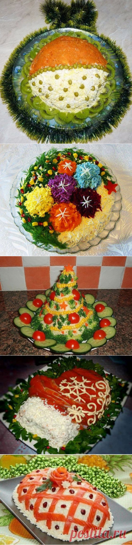 9 рецептов красивых и вкусных салатов к Новому году