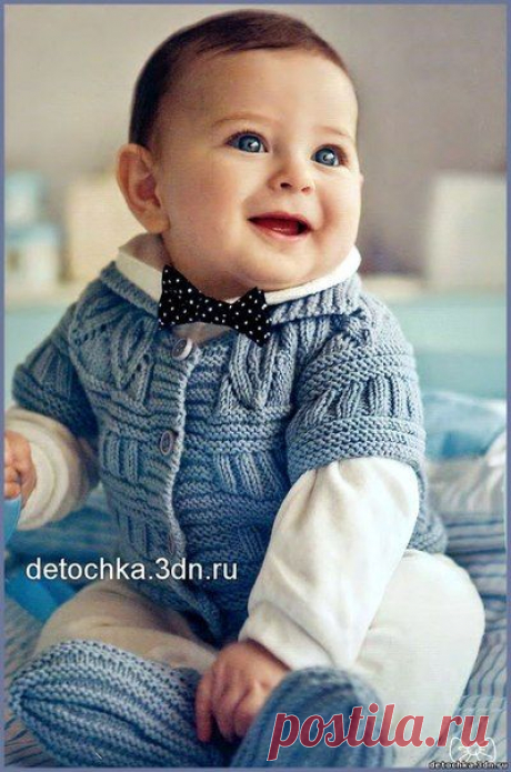 ДЕТСКАЯ ВЯЗАНАЯ БЕЗРУКАВКА ДЛЯ МАЛЬЧИКА