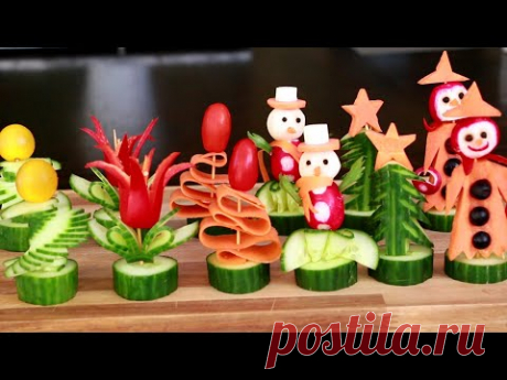 6 Food Challenge - Super Salad Decoration Ideas - Christmas Party Food Ideas - YouTube