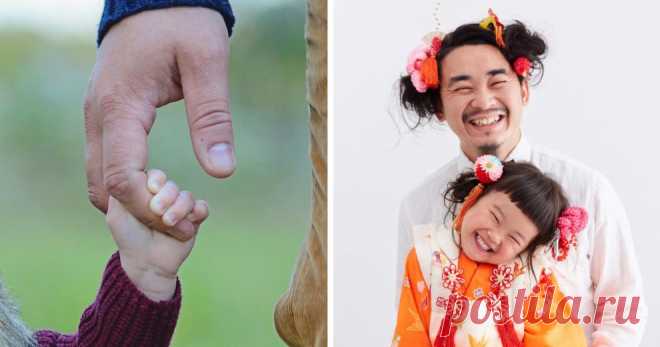 Отец отращивал свои волосы 2 года, чтобы сделать одинаковые прически со своей дочкой . Милая Я